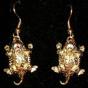 (image for) Texas Horned Lizard Gold Plated Earrings