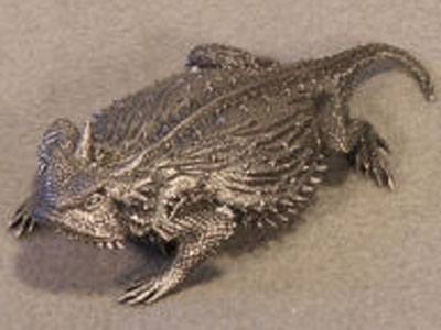 (image for) Texas Horned Lizard Pewter Hood Ornament